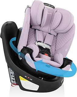 Evenflo Revolve360 Slim 2-in-1 Rotating Car Seat with Green & Gentle Fabric (Agate)