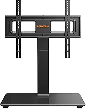 Universal Swivel TV Stand Base for 32–70 inch TVs, Height Adjustable Table Top TV Stand Mount with Tilt, Tempered Glass Base, Holds up to 88 lbs