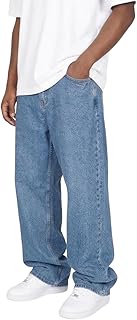 Men's Baggy Jeans Wide Leg – Heavyweight 100% Cotton Loose Fit Jeans, Elastic Waist, Multiple Washes Available
