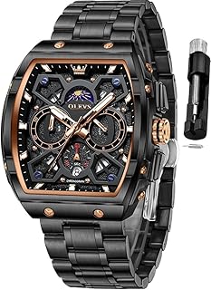Men Watches Business Dress Chronograph Big Square Quartz Analog Male Watch Silicone Strap Waterproof Date Gift Mens Wrsit Watch Silver