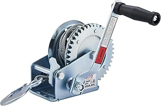 OPENROAD 1600lbs Hand Winch Boat Winch, Hand Crank Winch with 10m (32ft) Cable Manual Winches, Two-Way Adjustable Boat Trailer Winch, Corrosion Resistant Towing Winches (1600lbs)