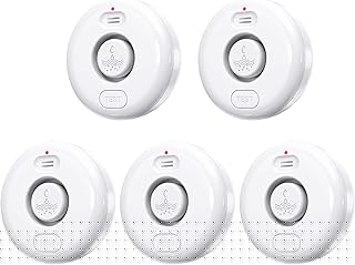 5 Pack Water Leak Alarm Detector, 120dB Loud Alert Water Sensor, IP66 Waterproof, Sensitive Leak and Drip Alert, Easy Installation for Home, Basement Flood Prevention, Bathroom, Sink, Laundry