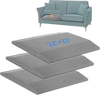 Sofa Cushion Support for Sagging Couch – Trapezoid 40D Firm Foam Inserts, Durable Seat Repair Pads to Lift and Support Sunken Furniture, Easy No-Tool Setup, Grey 3PCS