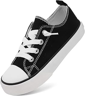 Toddler Little Kid Cushioned Canvas Shoes Slip On Sneakers Soft and Durable