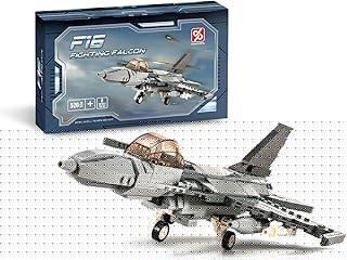 F-16 Fighting Falcon Military Army Airplane Building Bricks Set, 520 Pieces Air-Force Build Blocks Toy, Gift for Kid and Adult.