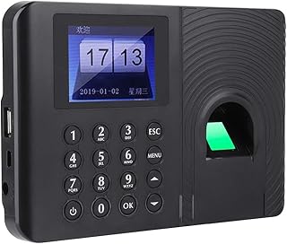 Sonew Biometric Fingerprint Password Time Attendance Machine Employee Checking-in Recorder Recognition Device Access Control 2.4in High-Definition Color LCD Screen Attendance Controller(US Plug)
