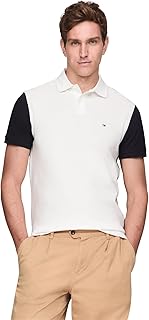Men's Short Sleeve Casual Polo Shirts in Regular Fit with Stretch and Flag Designs