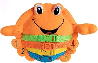 Barney Crab Stuffed Animal - Montessori Learning Toy for Toddlers - Develop Motor Skills and Problem Solving - Great Car Trip Activities for Kids