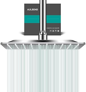 Square Rain Shower Head, High Flow Stainless Steel,Work with any decorative style,All Metal Rainfall Shower Head (Chrome, 10)