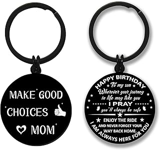 Son Birthday Gifts from Mom - To My Son, 13-21 Teen & Young Adult Boys Present Ideas - Unique & Funny Boys Keychain