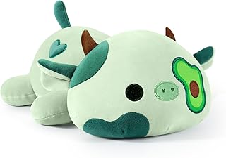 Onsoyours Cute Cow Plushie, Soft Stuffed Avocado Love Cow Squishy Plush Animal Toy Avocado Pillow Gift for Kids (Avocado Cow A, 12")