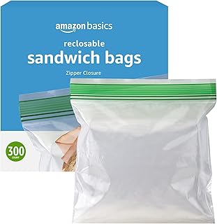 Resealable Double Zipper Sandwich Storage Bags for Food Storage, 300 Count (Previously Solimo)