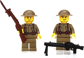 1.6 Inches Tall US Army WW1 Doughboy Soldiers Custom Minifigures| Genuine Military Minifig | Printed in The USA | World WAR | Great Gift for Ages 8+ to Adult AFOL