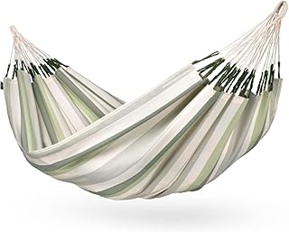 LA SIESTA Brisa Double Outdoor Hammock — Colombian-Made Polypropylene, UV & Weather Resistant, for Backyard & Patio - Cedar