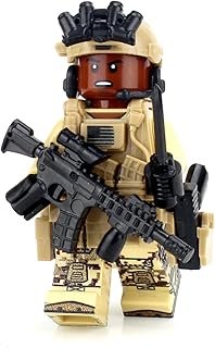 1.6 Inches Tall African American Special Forces Soldier Custom Minifigure | Accessories Made in The USA | Genuine Military Minifig | Great Gift for Ages 10+ to Adult AFOL
