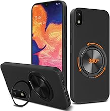 Compatible for Samsung Galaxy A10E Phone Case, 360° Rotatable Ring Holder Kickstand/Stand Silicone TPU Silm Fit Shockproof Protective Cover Case for Samsung Galaxy A10E (2019) - Black