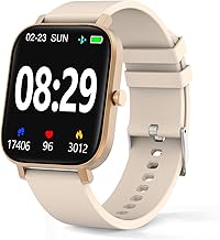 Smart Watch for Men Women SmartWatch 1.83" for iPhone Samsung Android Phone Compatible, Fitness Tracker Watch with Pedometer, Heart Rate/Sleep Monitor, Blood Oxygen, IP68 Waterproof (Gold)