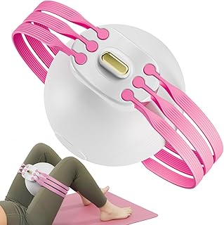 Thigh Trainer Ball, 10-60lb Adjustable Inflatable Pelvic Floor Muscle Exerciser, Inner Thigh Kegel Workout Equipment for Women Men, Foldable & Portable Home Fitness for HIPS Butt Legs(Magneta)