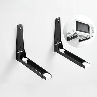 304 Stainless Steel Microwave Shelf Wall Mount,Microwave mounting kit, Foldable, 8 x 8.5 inches, Set of 2