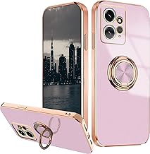 Compatible with Redmi Note 12 4G Case Ring Holder Magnet Green, for Xiaomi Redmi Note 12 4G Phone Case Silicone Shockproof Plate Luxury Slim Cover (Purple)
