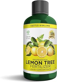 Leaves and Soul Lemon Tree Fertilizer 8 oz, Professional Liquid Lemon Tree Fertilizer 6-4-6 Concentrate for Lemon Trees, Fruit Tree Fertilizer for Potted and Outdoor Garden Lemon Trees