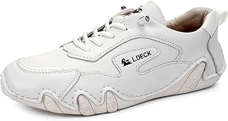 Women's Italian Hand Stitching Low Sneakers,Comfort Lace up Soft Leather Slip on Beck Shoes Non-Slip Breathable Walking Hiking Shoes Chukka Boots Casual Boots