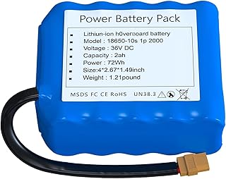 H0vегвоard Battery Replacement 36V 2AH H0vегвоard Rechargeable Lithium Battery Pack Replacement with XT60 Connector.