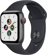 Apple Watch SE (GPS + Cellular, 44mm) Space Gray Aluminum Case with Midnight Sport Band (Renewed)