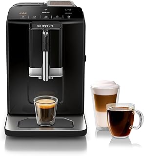 Fully Automatic Coffee and Espresso Machine - One-Touch Drinks, Barista Quality Super Coffee Maker - Touch Control Panel, Large Bean Capacity - Easy Clean, Maintenance - Black - TIU20109
