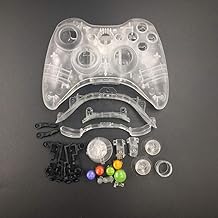 Housing Shell Joystick Housing Case Cover Skin with Thumbsticks Button Kit Replacement for Xbox 360 Wireless Controller (Clear White)
