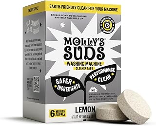 Molly's Suds Washing Machine Cleaner | Removes Odors & Grime from Front & Top Loader Machines, Including HE (Citrus - 6 Tablets)