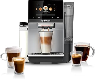 Fully Automatic Coffee and Espresso Machine - 36 Drinks, Double Cup Barista Style Super Coffee Maker - Touchscreen, Large Bean Capacity - Easy Clean, Maintenance - Silver - TQU60307