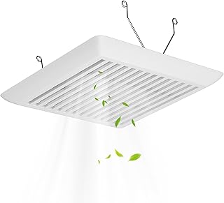 White Plastic Bathroom Vent Fan Cover (C350GN) with Springs, Compatible with Broan-NuTone 695 & 696N, Wall-Mount Exhaust Fan Grille, 8.75" x 9.125" (1 pack)