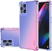 Case for Oppo Find X3 / Find X3 Pro CPH2173 Cute Case Girls Women, Gradient Slim Anti Scratch Soft TPU Phone Cover Shockproof Protective Case for Oppo Find X3 5G (Blue/Pink)