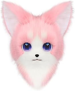 Animal Furry Fursuit Head Mask Plush Cat Fox Mask Costume Props for Halloween Cosplay Party