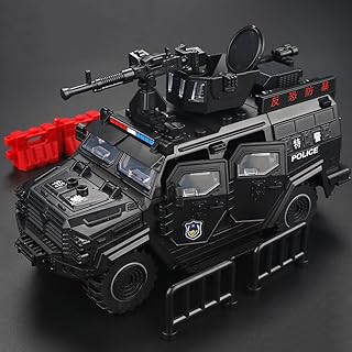 SWAT 4 in 1 Armored Vehicle Building Block Military Vehicle Building Toys for Age 6-12, Army Brick, Police Car Model Toys Gifts for Boys