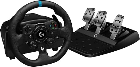 Logitech G923 Racing Wheel and Pedals for Xbox X|S, Xbox One and PC Featuring TRUEFORCE up to 1000 Hz Force Feedback, Responsive Pedal, Dual Clutch Launch Control, and Genuine Leather Wheel Cover