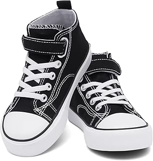 Toddler Canvas Shoes Girls High Top Sneakers Little Big Kids Boys Walking Cushioned Shoes Toddler 8-Big Kid 3