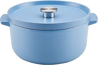 Enameled Cast Iron Dutch Oven/Casserole, 6 Quart, Blue Velvet