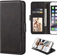 Stylish Leather Wallet Case Compatible with Samsung Galaxy Star Advance, Magnetic Shockproof Flip Cover with Card Holders, Photo Frame and Kickstand(Black)