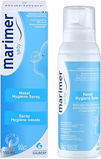 Marimer Baby Daily Saline Nasal Spray (3.38 fl oz / 100 ml) – 0.9% Isotonic Natural Seawater for Nasal Cleansing & Moisture for Infants and Children