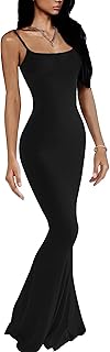 Women's Maxi Bodycon Dress Sexy Spaghetti Strap Sleeveless Tight Slip Long Dresses 2023