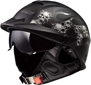 Helmets Rebellion Motorcycle Half Helmet (Bones - Medium)
