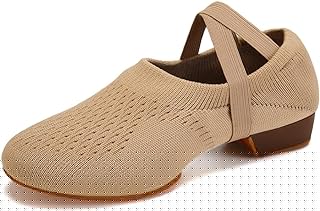 Women's Latin Dance Practice Shoes for Beginners 1" Low Heel Standard Ballroom Social Salsa Dancing Shoes
