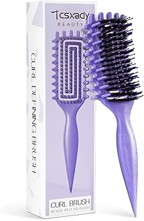 Curly Hair Brush,Curl Defining Brush for Effortlessly Defined Curls & Waves,Vented Hair Brush for Wet & Dry Hair,Women and Men,Reduces Frizz (Purple)