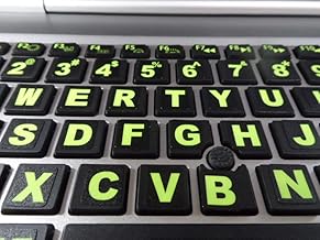 Keyboard Stickers 194 piece Set with Big Luminescent Extra Large Symbols. 3 Yr. Warranty. Will Not Wear or Fade. U.S. English Laptop & PC. Also Includes Pocket/Purse Magnifier, USB LED & Tweesers.
