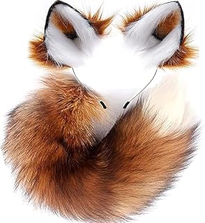 Fox Costume Fox Ears Therian Tail Set Cat Wolf Ears Fluffy Furry Tail Over 1 Years Old
