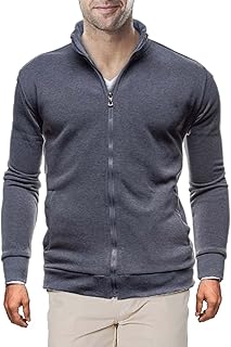 Sweaters for Men Cardigan Sweatshirt Hoodless Zip Up Jacket High Neck Lightweight Sueter Para Hombres