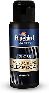 Bluebird Polyurethane Clear Coat for Furniture, Paintings, Water-Based Professional Varnish (Gloss, 3.4 Fl Oz)