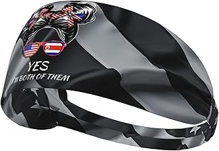 Costa Rican American Half Flag Girl USA Costa Rica Athletic Headband Sweat Resistant Perfect Gym Outdoor Activities Running Men Women
